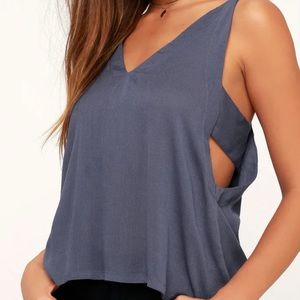 Adrift Denim Blue Tank Top